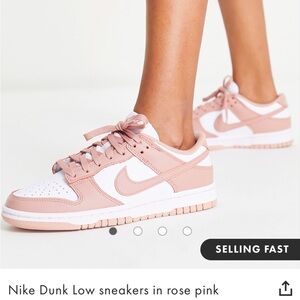NIKE low dunks in rose: WORN ONCE